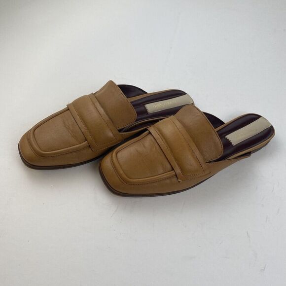 Franco Sarto Womens Duval Slip On Mule Shoes Size 7.5 M Tan Leather Square Toe - Picture 14 of 16
